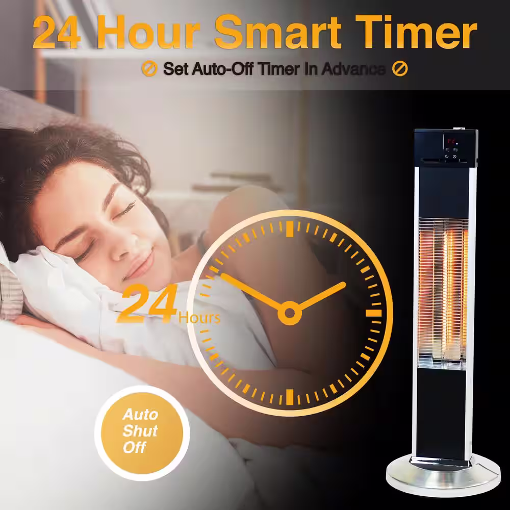 EdenBranch 1500-Watt Freestanding Carbon Fiber Patio Heater with Remote