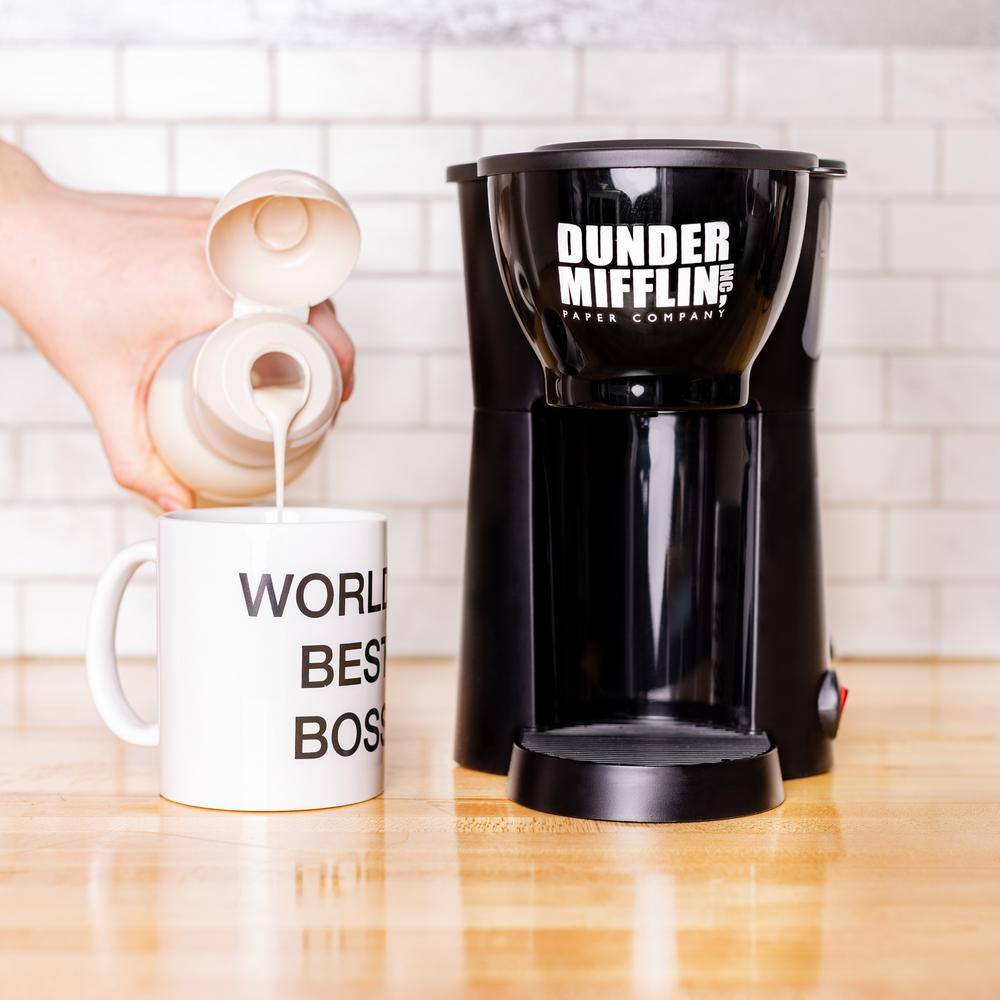 Uncanny Brands The Office Single Cup Black Drip Coffee Maker with Mug