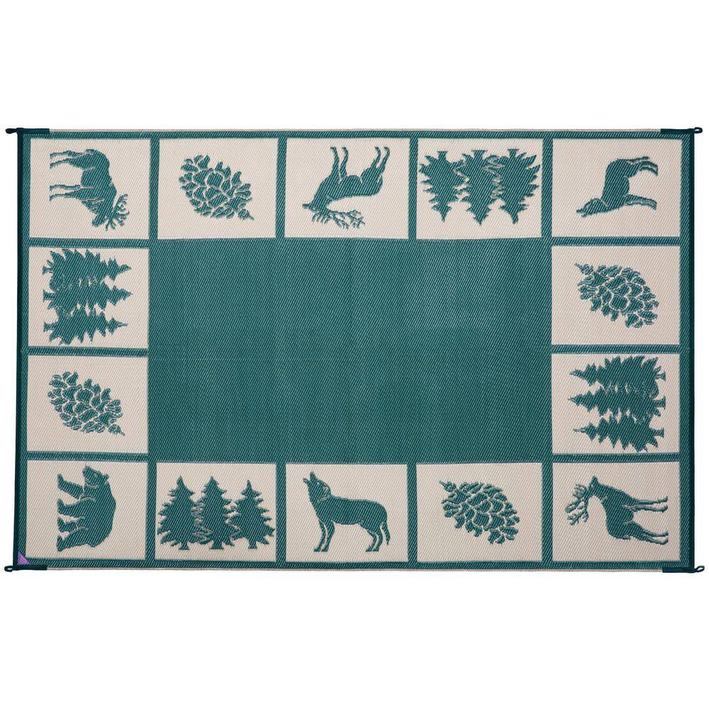 Reversible Mats 9 ft. x 12 ft. Reversible Mat - Hunter Mat Hunter Green/Beige
