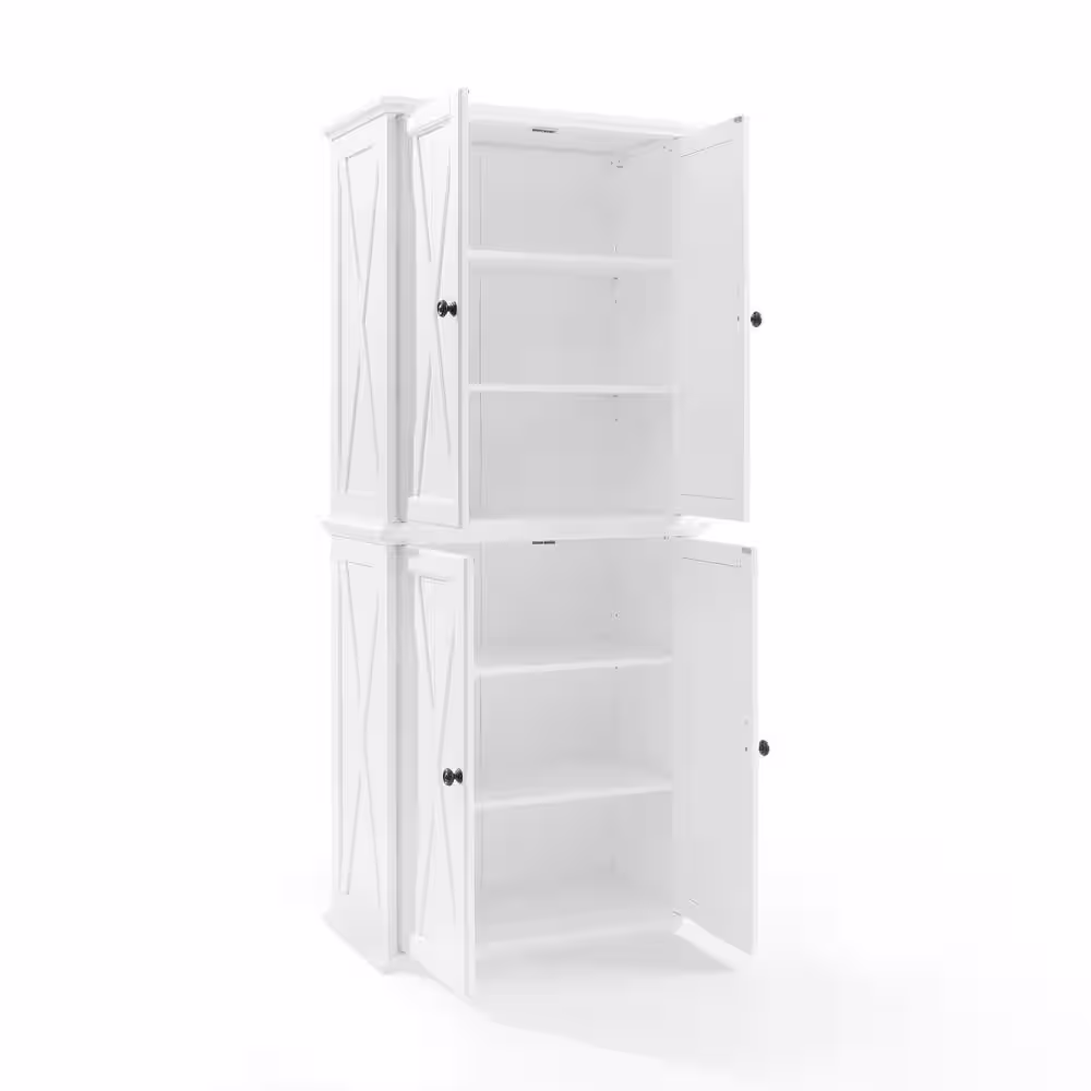 CROSLEY FURNITURE Clifton Distressed White Tall Pantry