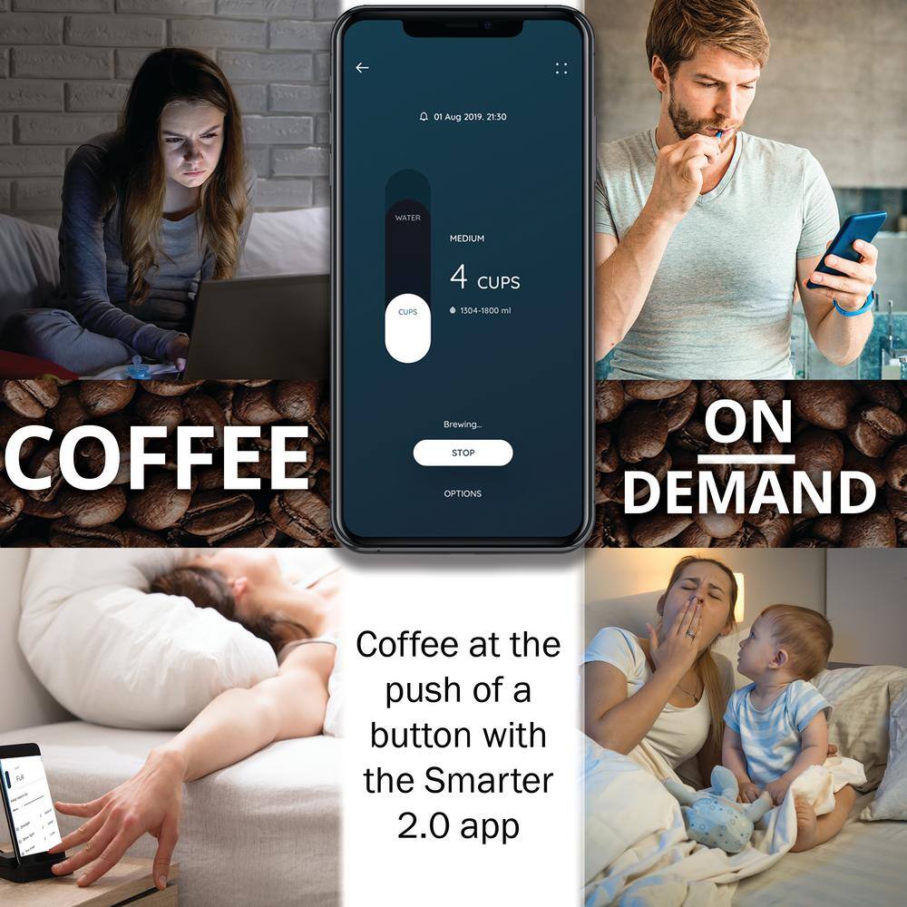 6Cup Black Coffee Maker with Smart App