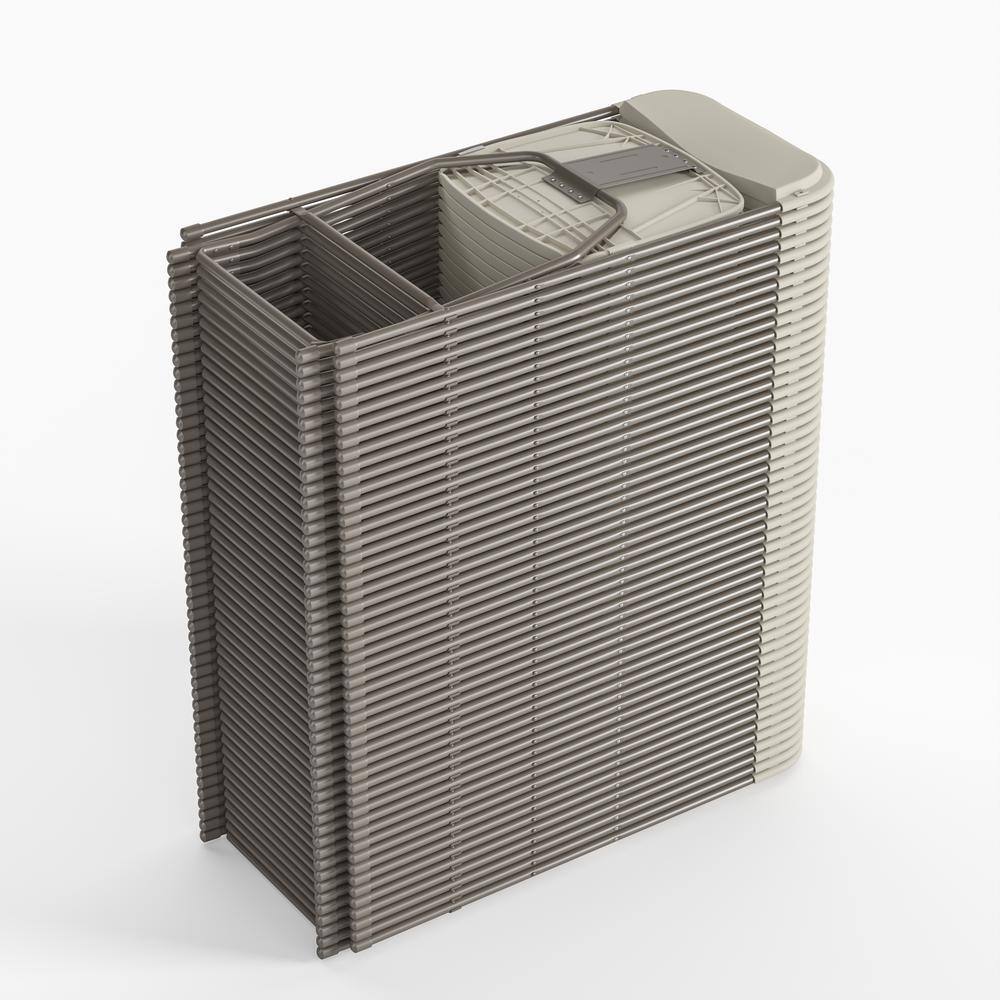 Carnegy Avenue Beige Plastic Seat with Metal Frame Folding Chair (Set of 2)