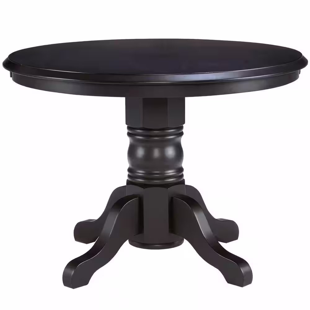 HOMESTYLES 42 in. Round Black Dining Table