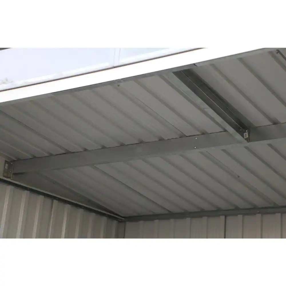DURAMAX Pent Roof 8 ft. W x 6 ft. D Metal Lean to Shed with Skylight Light Gray 48 sq. ft.