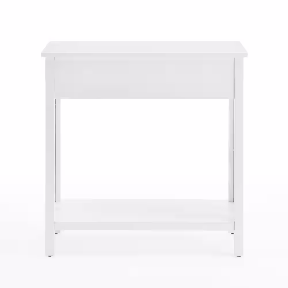 Alaterre Furniture Coventry 32 in. White Standard Rectangle Wood Console Table with Drawer