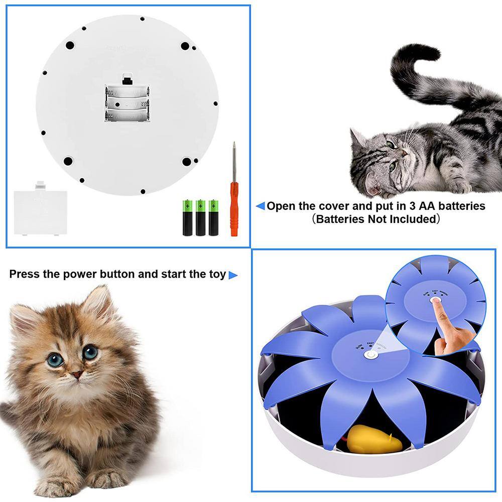 None Automatic Electric Magnetic Spinning Cat Toys Rotation Cat Exercise Teaser Toy with Emulational Mouse