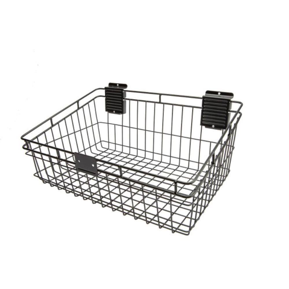 HANDISOLUTIONS 18 in. W Black Slatwall Basket