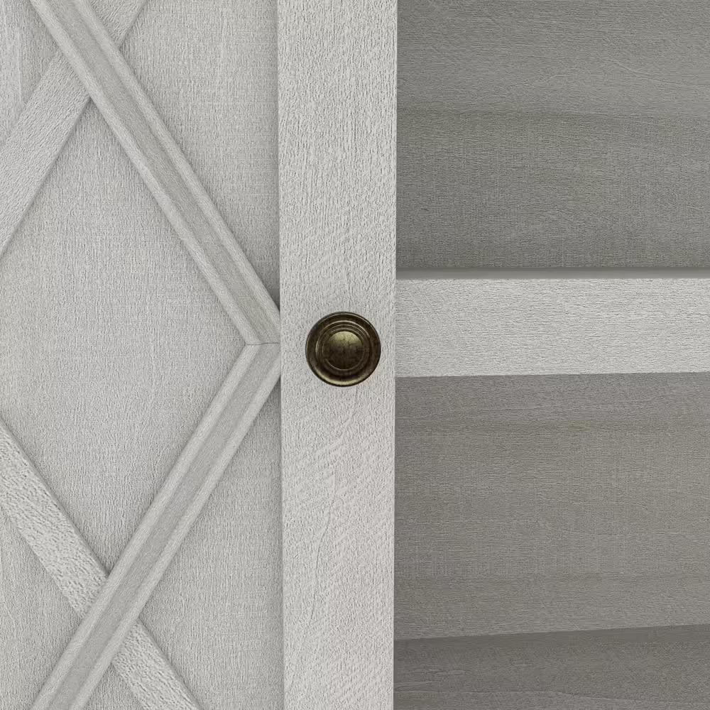 None 70 in. Farmhouse Style Off White TV Stand Fits TVs Up To 78 in. with Open Shelves