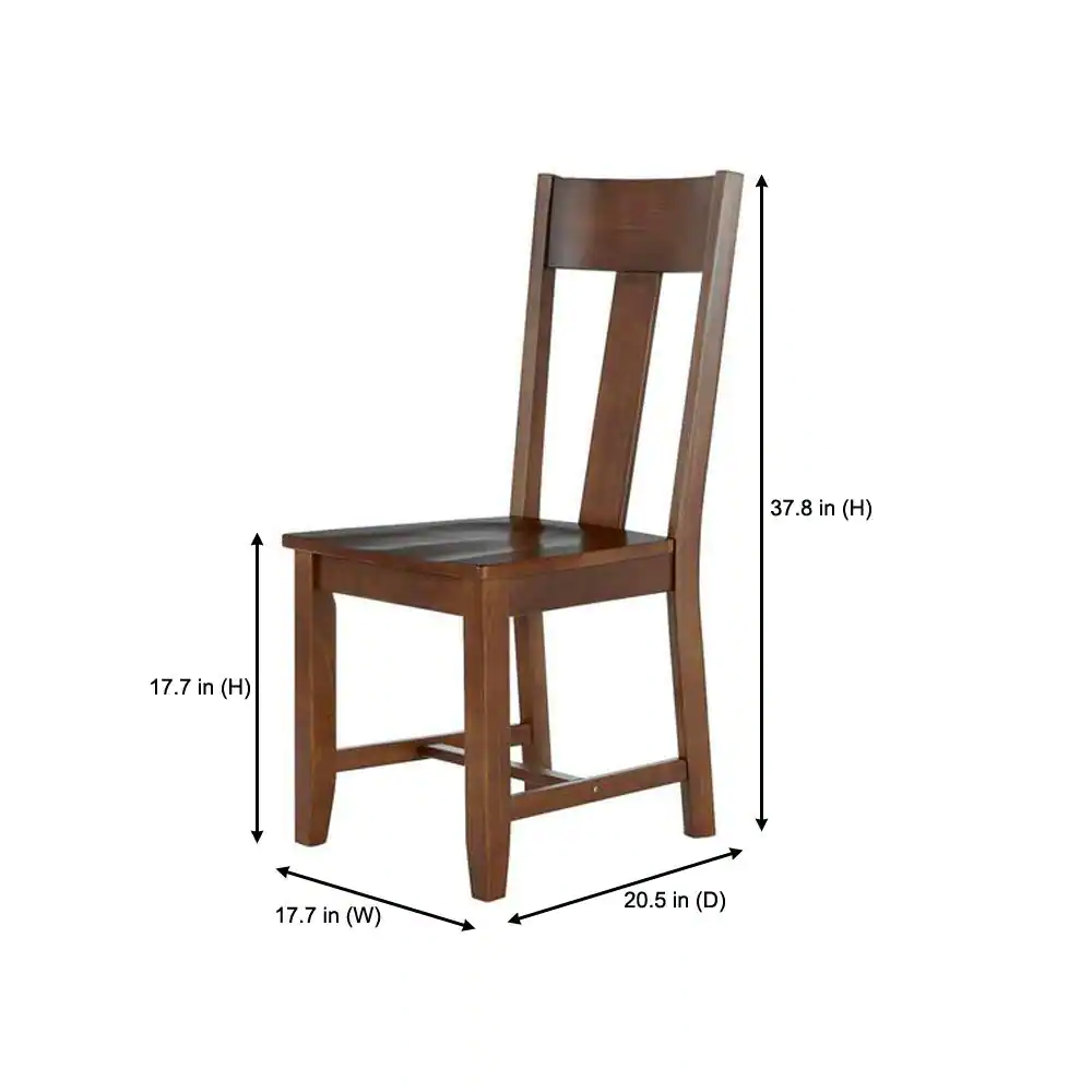 StyleWell Walnut Brown Finish Dining Chair (Set of 2) (19.97 in. W x 37.44 in. H)