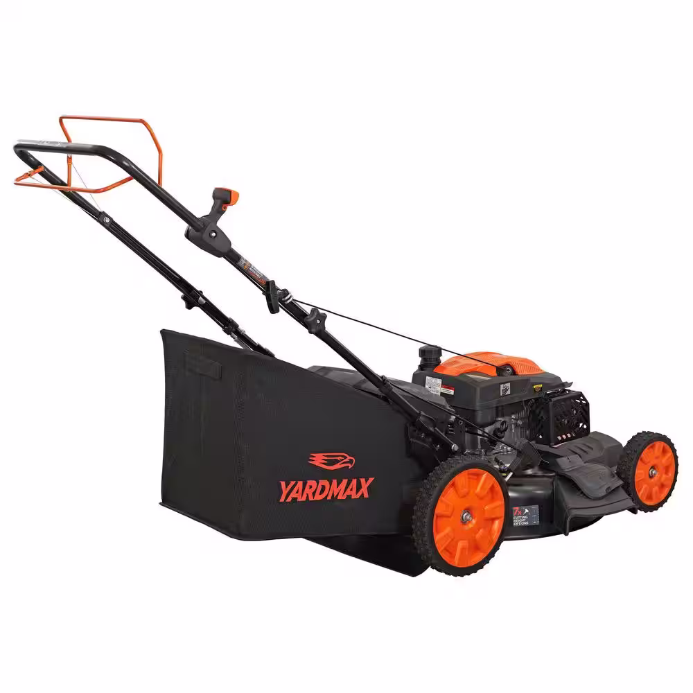 YARDMAX 22 in. 201 cc SELECT PACE 6 Speed CVT High Wheel FWD 3-in-1 Gas Walk Behind Self Propelled Lawn Mower