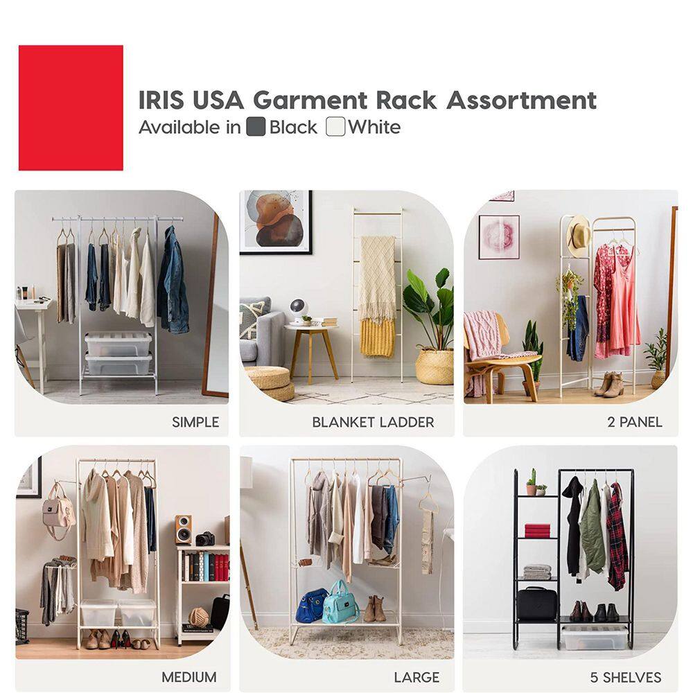 None Black Metal Garment Clothes Rack 24 in. W x 59 in. H