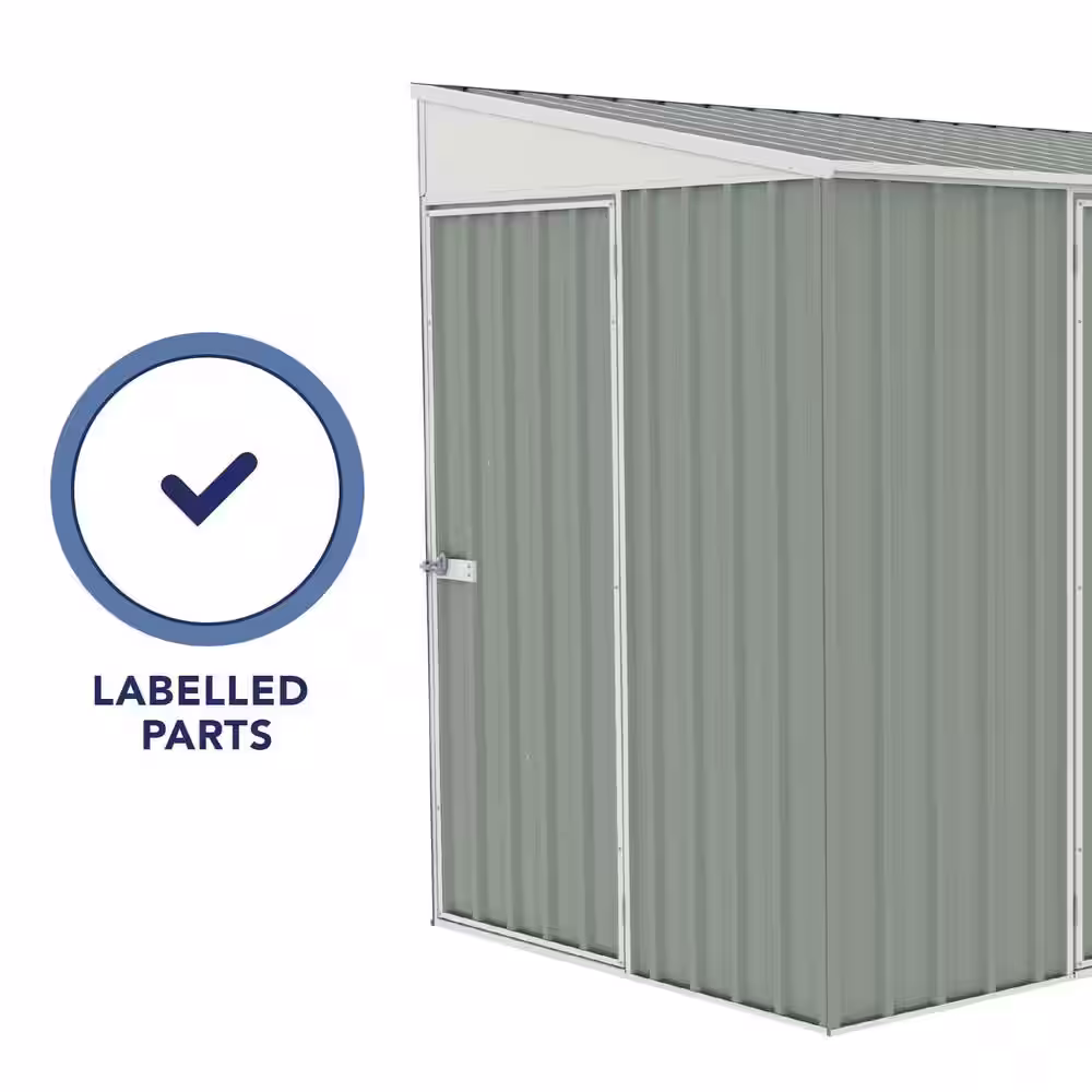 ABSCO 10 ft. W x 5 ft. D Metal Bike Shed in Pale Eucalypt with SNAPTiTE assembly system 60 sq. ft.