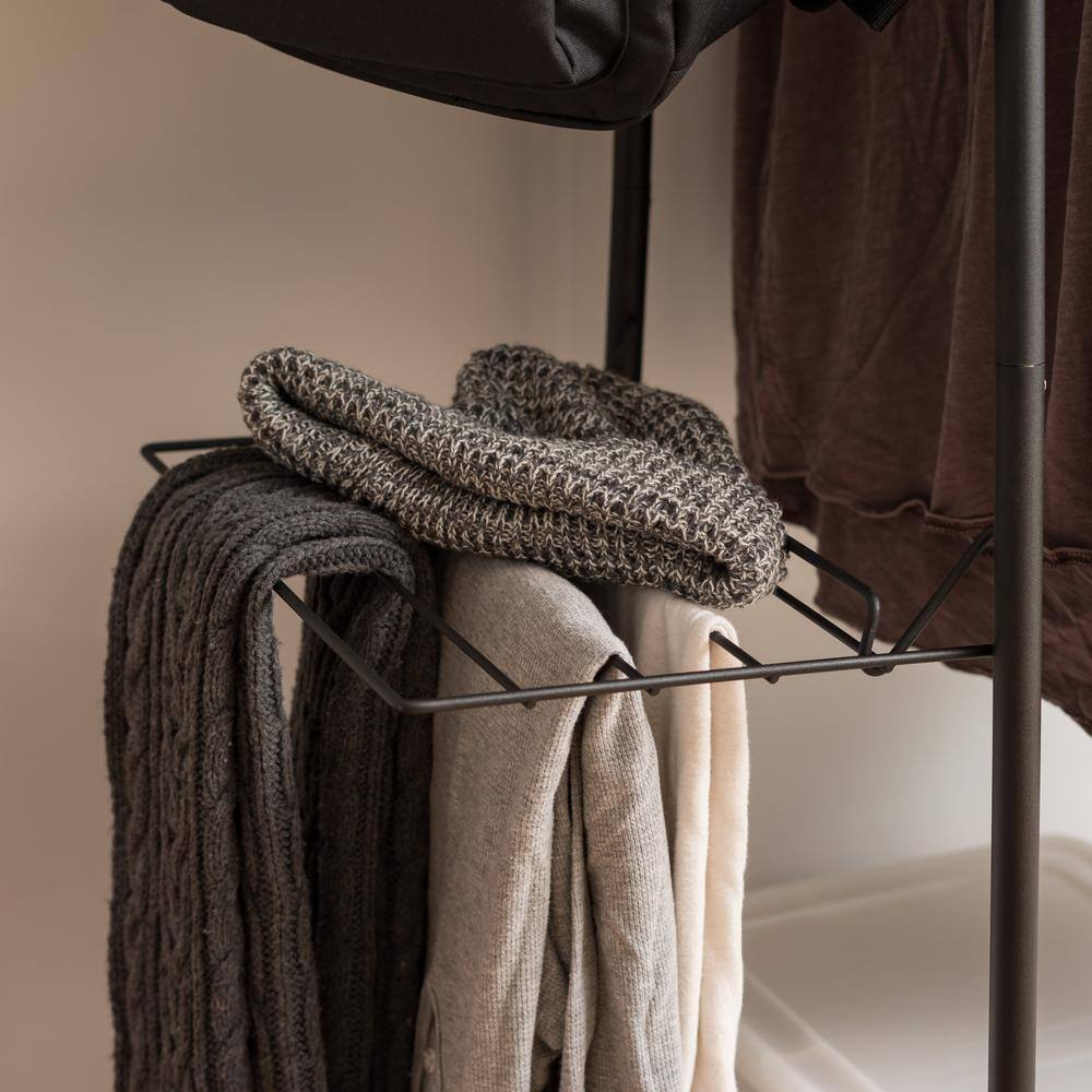 IRIS Black Metal Clothes Rack 35.24 in. W x 596 in. H