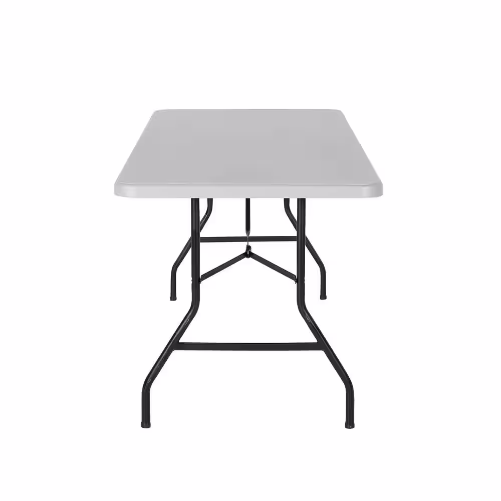 None 6 ft. Gray Plastic Top Folding Table