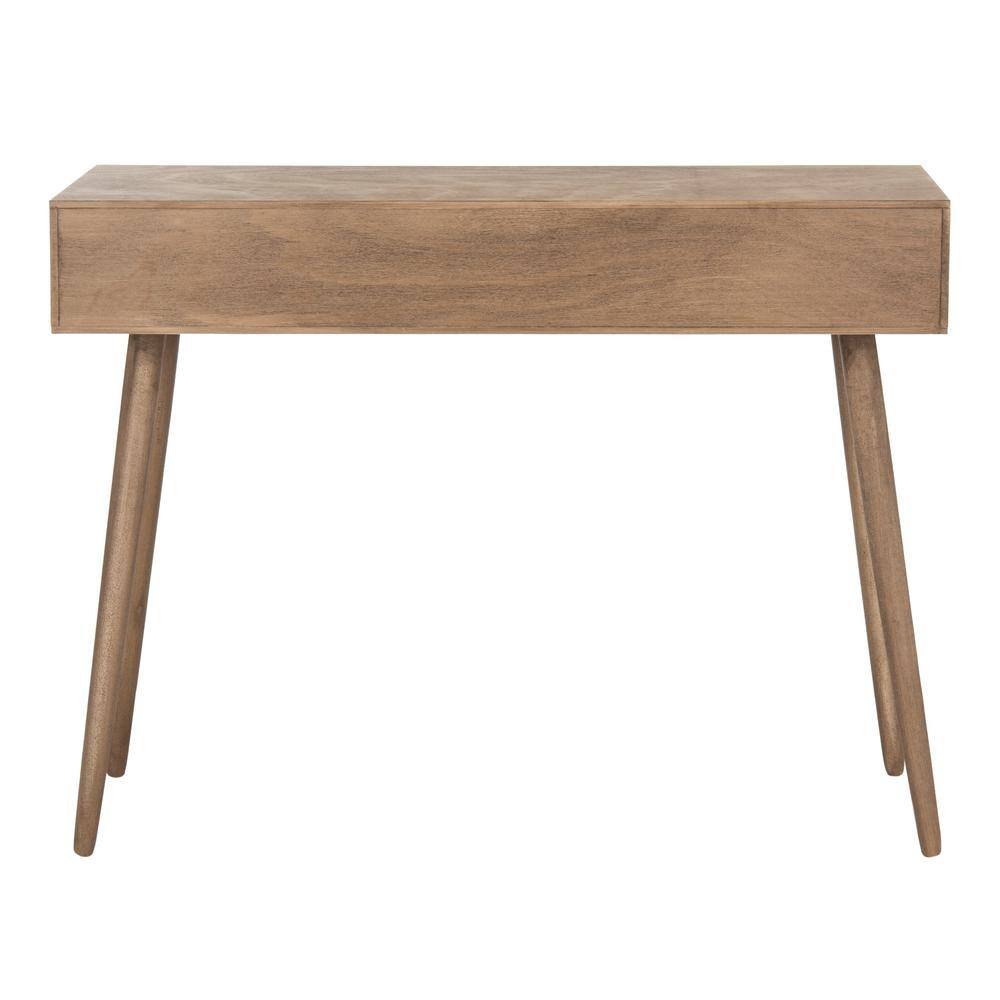 SAFAVIEH Albus 42 in. 3-Drawer Brown Wood Console Table