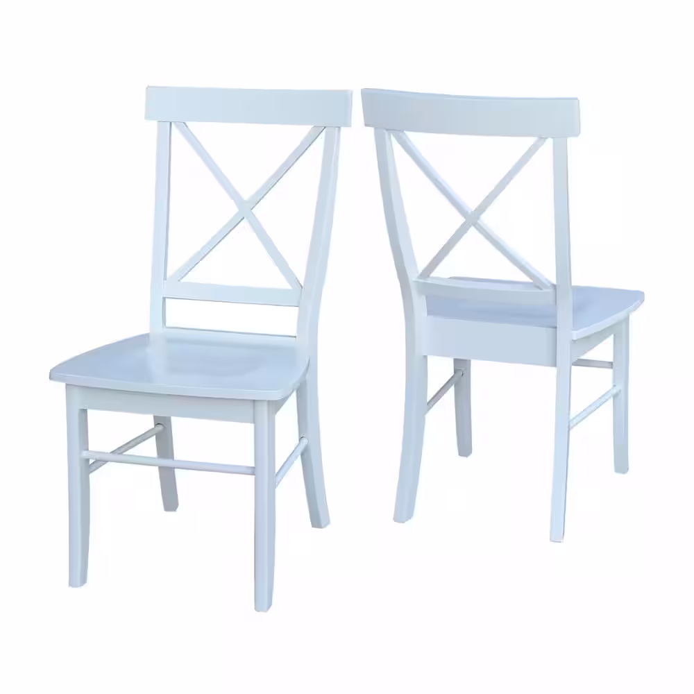 International Concepts Alexa Pure White Wood X-Back Chair (Set of 2)