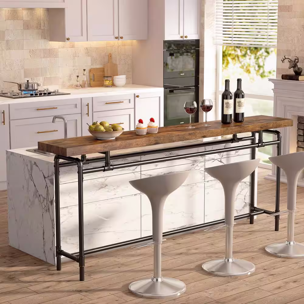 Tribesigns Catalin 70.9 in. Wood Vintage Brown Sofa Table, Industrial Console Table, Long Accent Table for Living Room