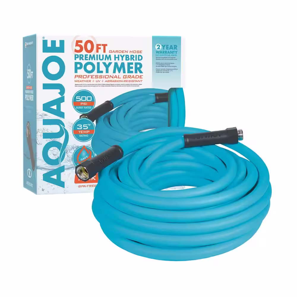 AQUA JOE 5/8 in. Dia. x 50 ft. Hybrid Polymer Garden Hose
