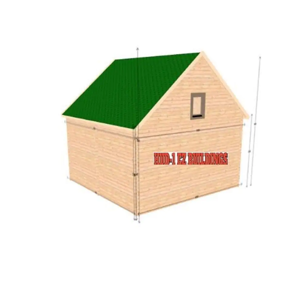Hud-1 EZ Buildings Log Garage J2 688 sq. ft. Log Garage DIY Building Kit