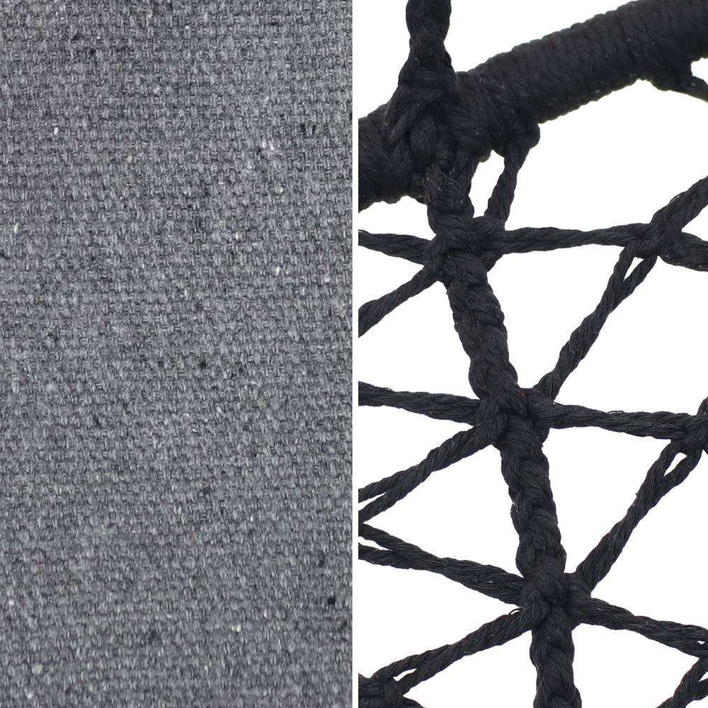 Sunnydaze Decor 2.5 ft. Macrame Hammock Chair with Tassels and Cushion in Black