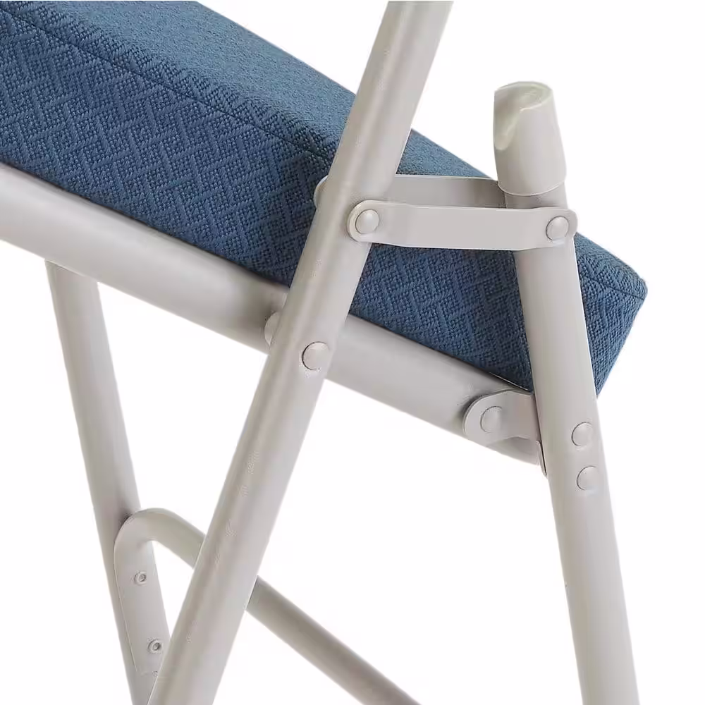 National Public Seating Navy Metal Frame Padded Seat Folding Chair (Set of 2)