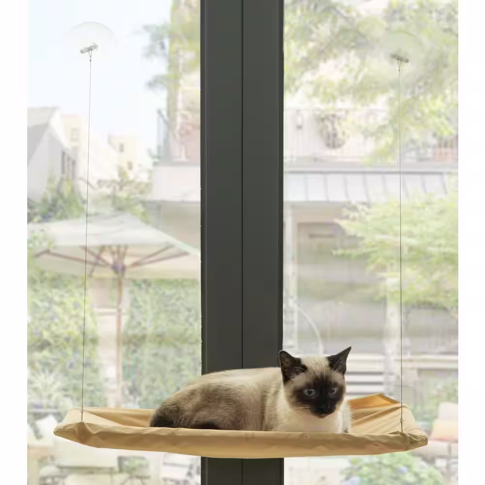 PAWSMARK Window Mounted Window Perch Cat Resting Bed Hanging Seat Shelf Pet Hammock