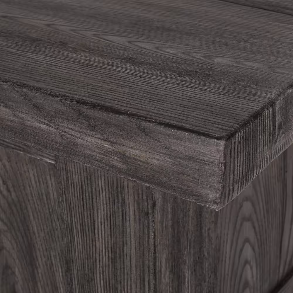 Noble House Alejandro Gray Wood Textured Stone Fire Pit