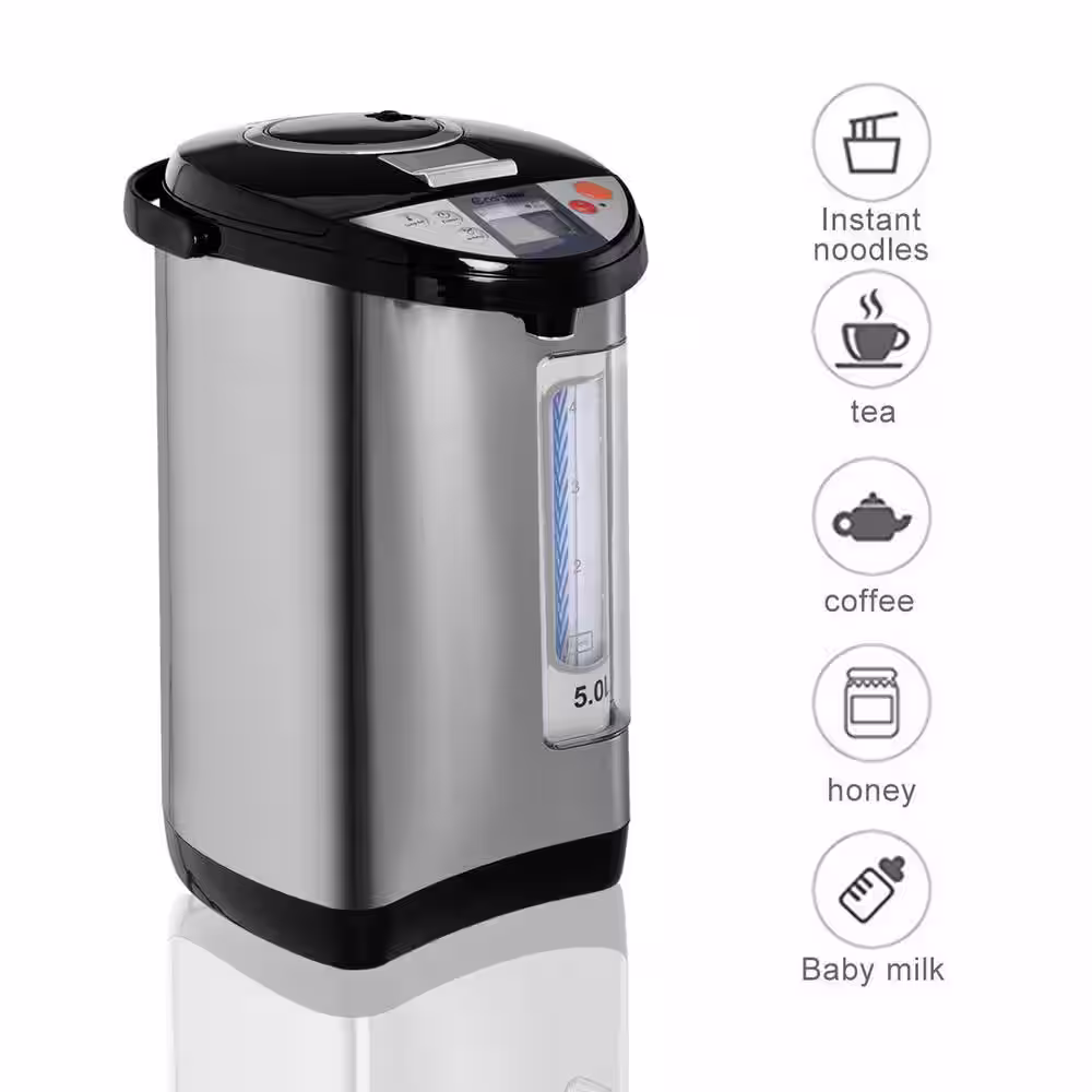 Costway 5 l Silver LCD Water Boiler and Warmer Electric Hot Pot Kettle Hot Water Dispenser