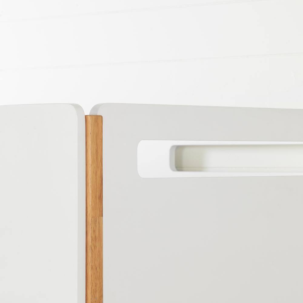 South Shore Bebble Pure White and Exotic Light Wood Twin Bed