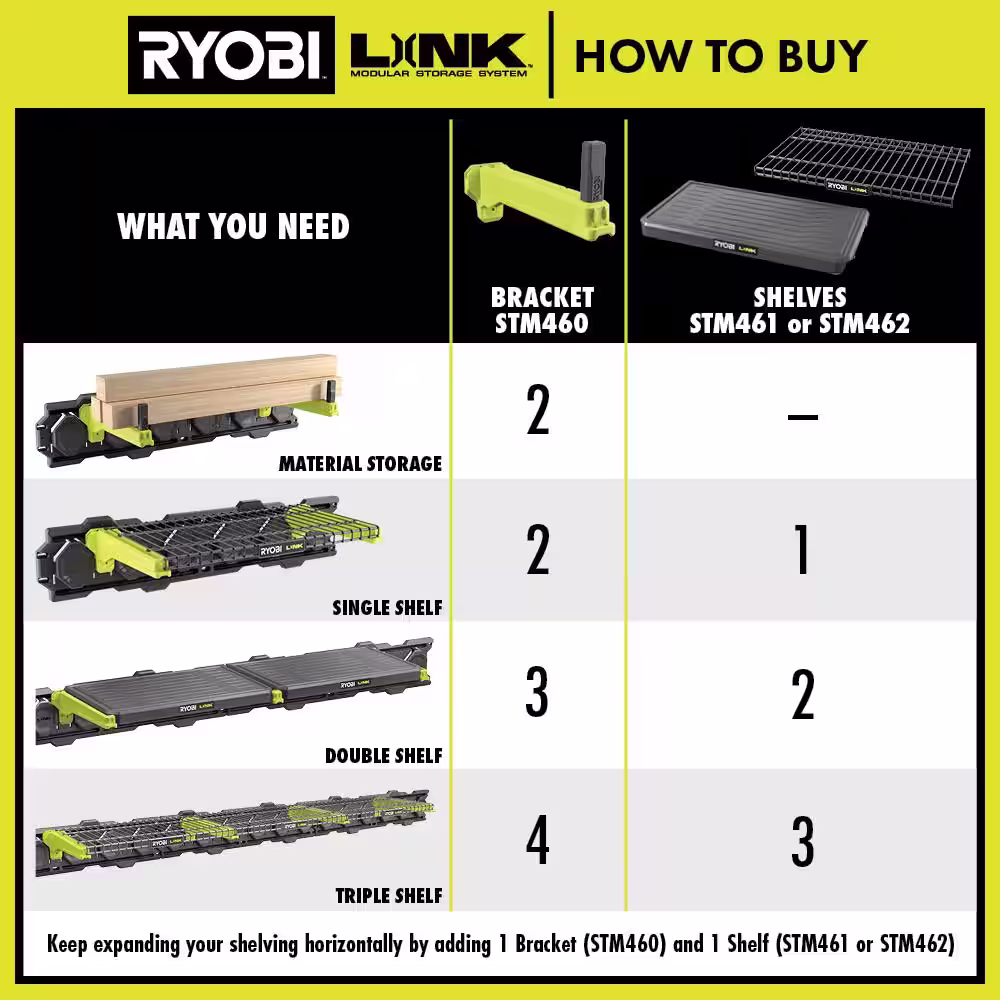 RYOBI LINK 2-In-1 Shelving Bracket