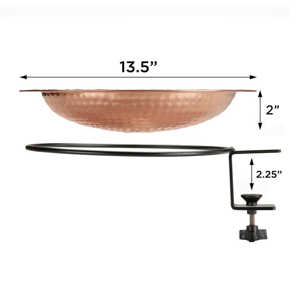 Good Directions 13.5 in. Pure Copper Deck Mount Birdbath