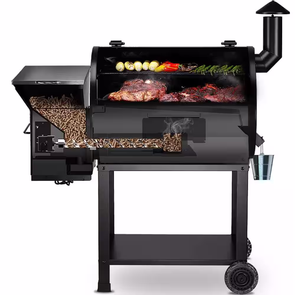 Z GRILLS 590 sq. in. Wood Pellet Grill and Smoker PID, Stainless Steel