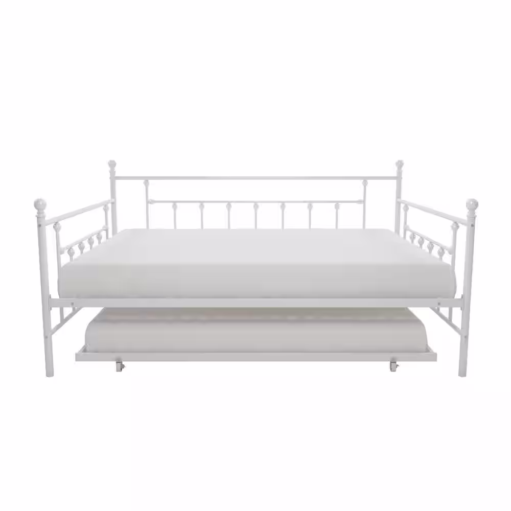 DHP Mia Queen Daybed and Full Trundle Set, White
