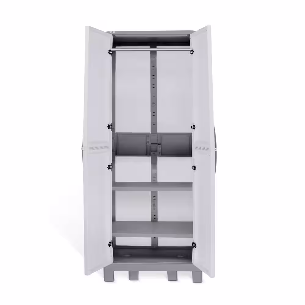 MQ Eclypse 28.4 in. W x 72 in. H x 18.11 in. D Large 3 Shelf Wardrobe Freestanding Cabinet in Gray