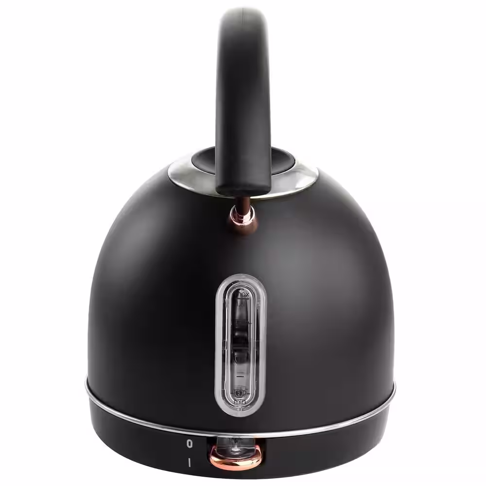 MegaChef 1.8 l 7.6-Cups in Matte Black Half Circle Electric Tea Kettle