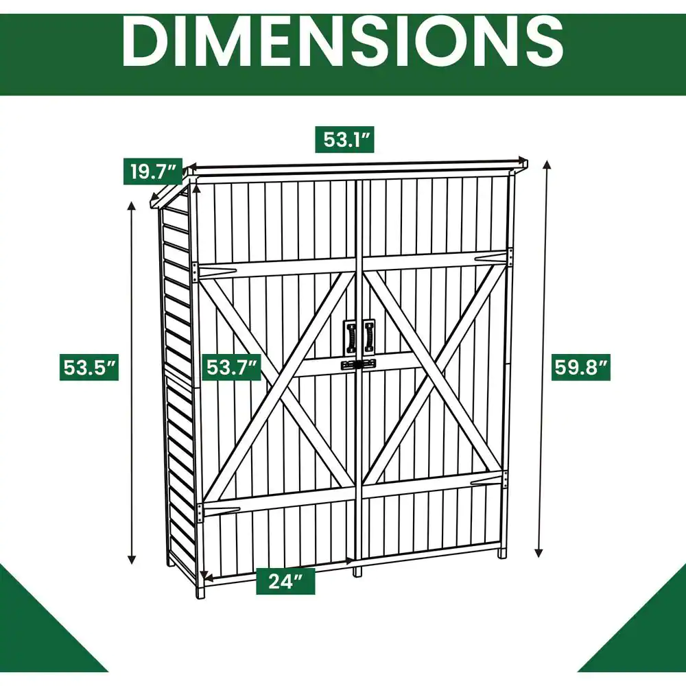 Hanover 1.6 ft. x 4.4 ft. x 4.9 ft. Outdoor Wooden Storage Shed