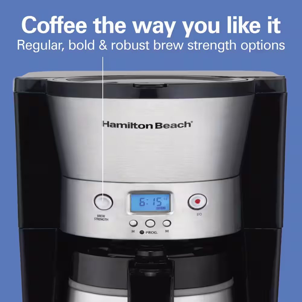 Hamilton Beach 10-Cup Stainless Steel Programmable Drip Coffee Maker with Thermal Carafe
