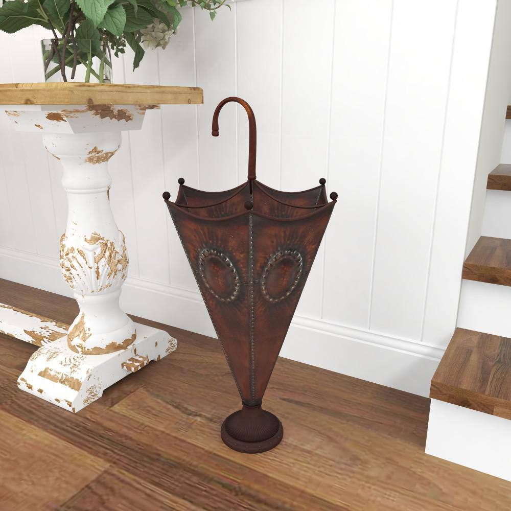 Litton Lane Brown Metal Umbrella Stand
