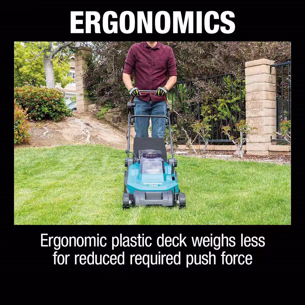 Makita 18V X2 (36V) LXT 17 in. Walk Behind Residential Lawn Mower Kit (5.0Ah) w/Bonus LXT Blower and LXT 13 in. String Trimmer