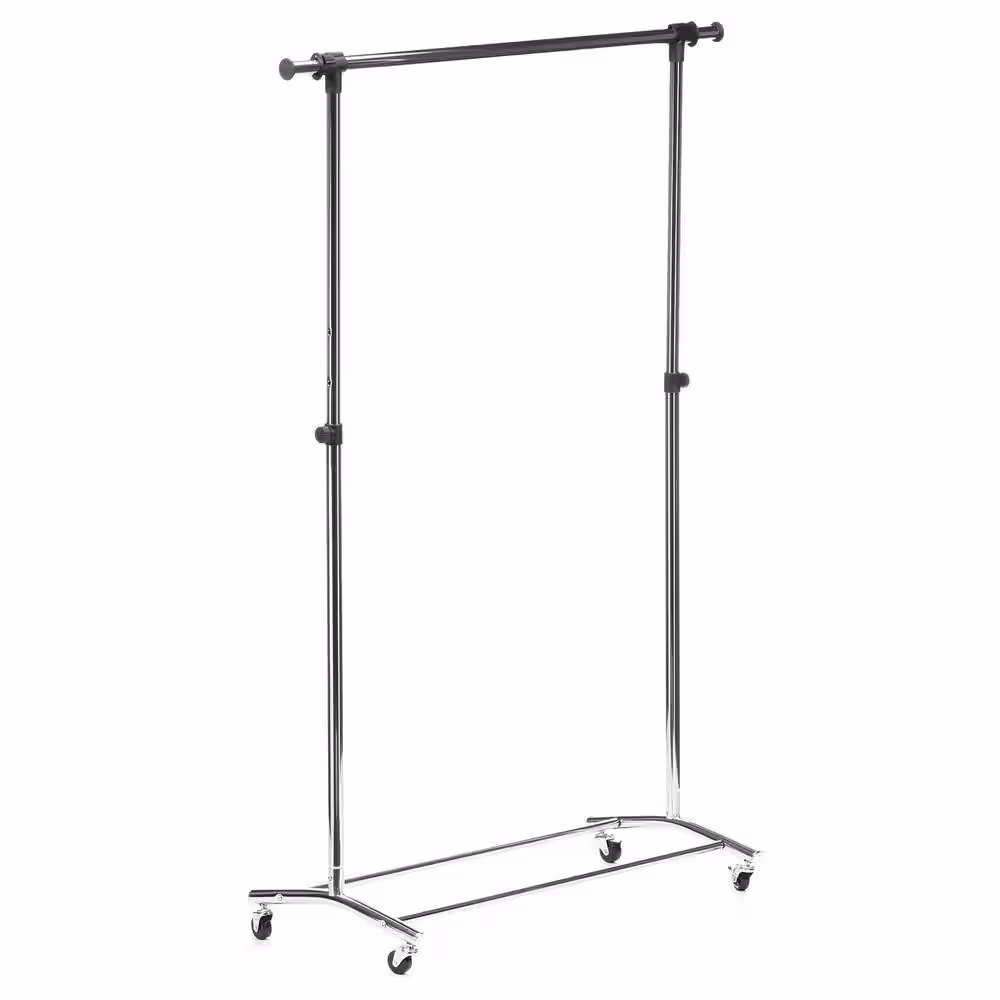 Honey-Can-Do Silver Steel Clothes Rack 56.7 in. W x 70.5 in. H