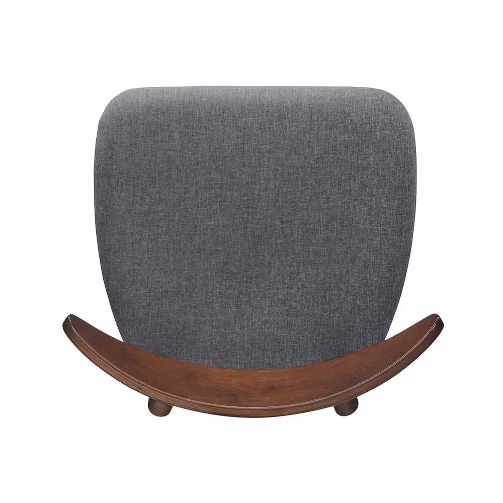 None Barron Charcoal and Walnut Upholstered Dining Chairs (Set of 2)