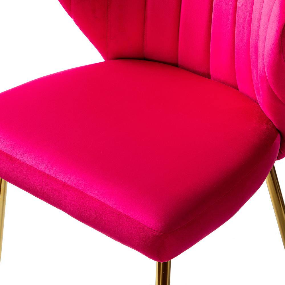 JAYDEN CREATION Milia Fuchsia Tufted Dining Chair (Set of 2)