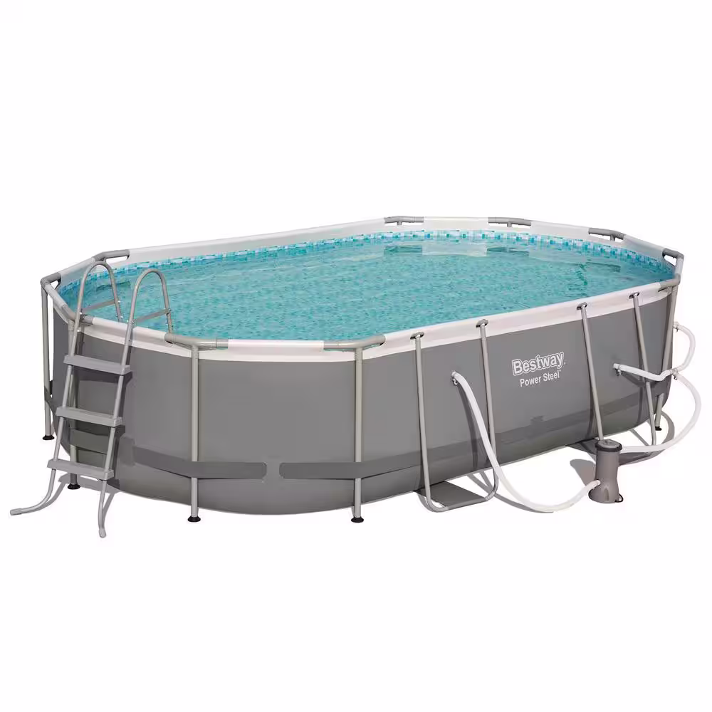 Bestway 16 ft. x 10 ft. Oval 42 in. Soft-Side Above Ground Swimming Pool Set