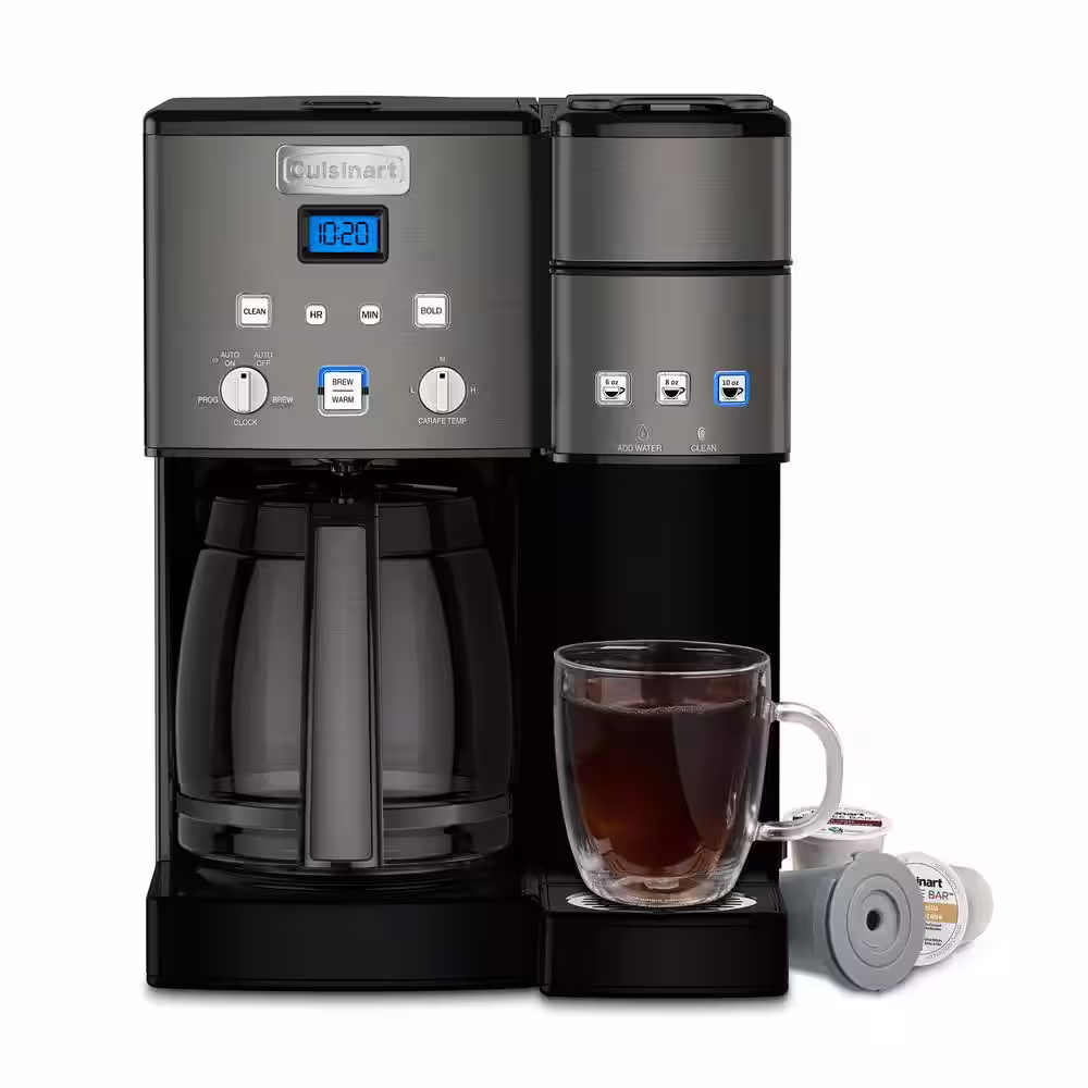 Cuisinart Coffee Center 12-Cup Black Stainless Steel Coffee Maker and Single Serve Brewer