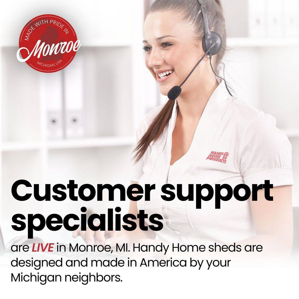 Handy Home Products Professionally Installed Olympia 10 ft. W x 7.5 ft. D Modern Lean-To Wood Shed with Windows Brown Shingle (75 sq. ft.)