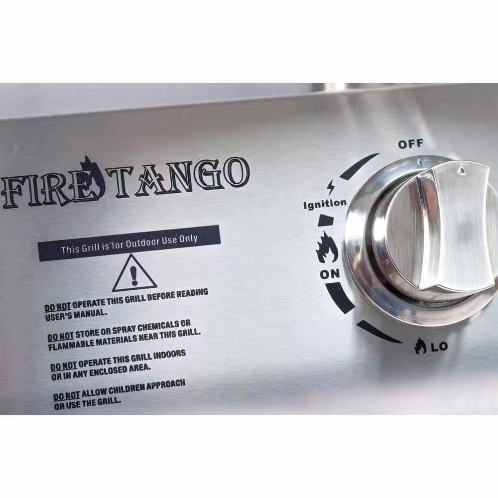 Fire Tango 4-Burner Propane Gas Grill in Stainless Steel with Height Adjustable Cooking Surface