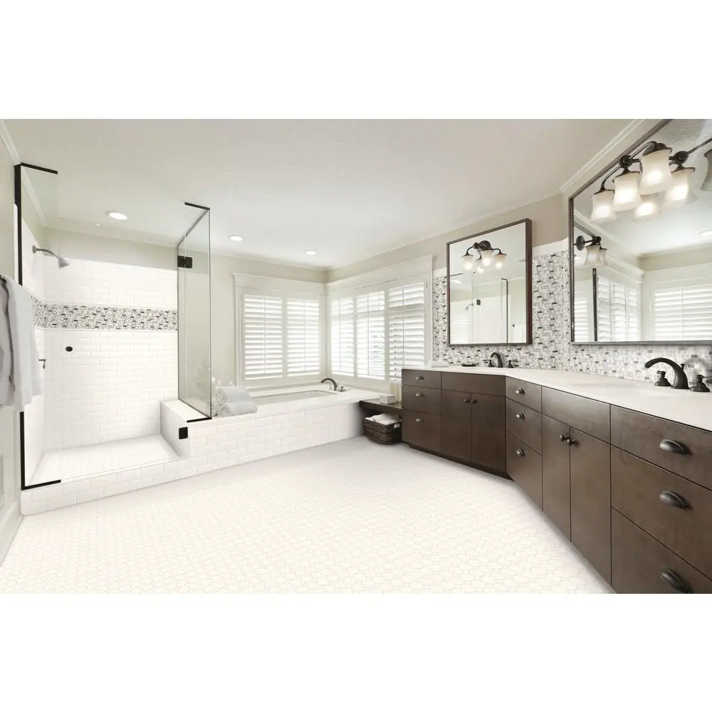 Daltile Snow Illusion 2-5/8 in. x 12 in. Marble Decorative Accent Wall Tile (0.2188 sq. ft./piece)