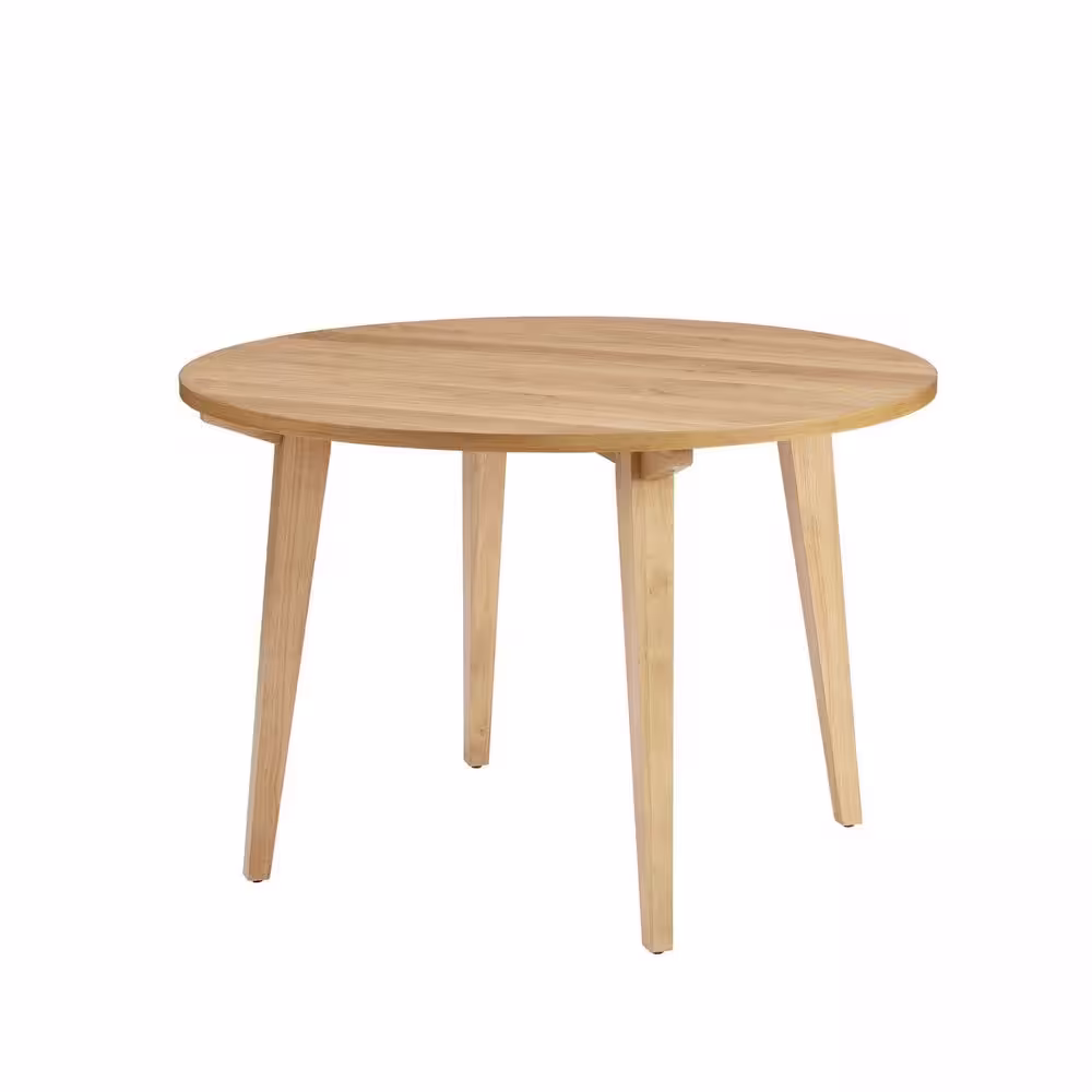 Welwick Designs 45 in. Round English Ash Wood-Top Scandinavian Dining Table (Seats 4)
