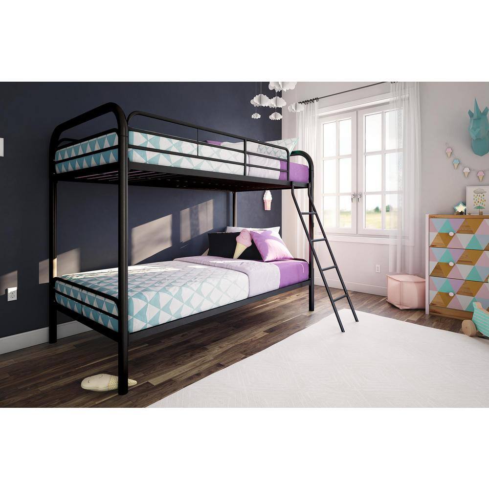 DHP Elen Black Twin Metal Bunk Bed