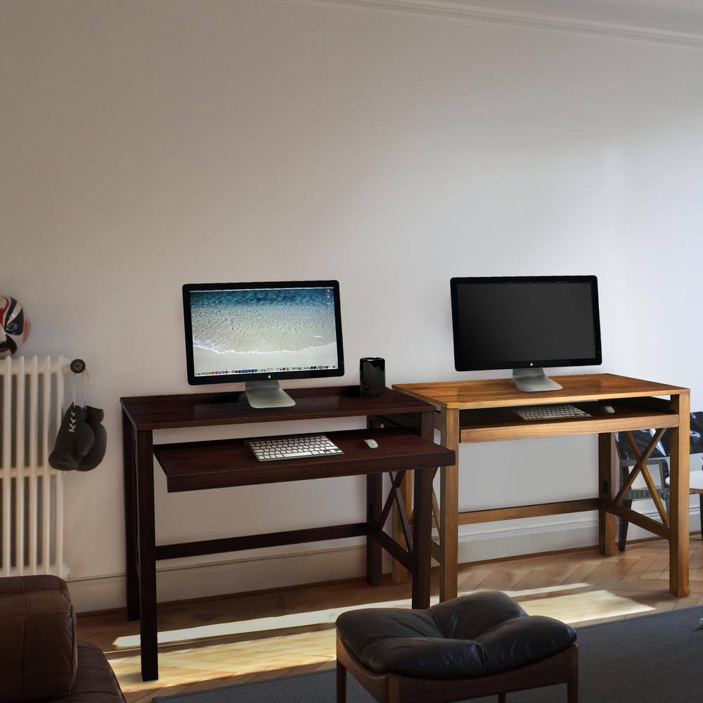 Casual Home X-Design Warm Brown Folding Desk with Pull-Out